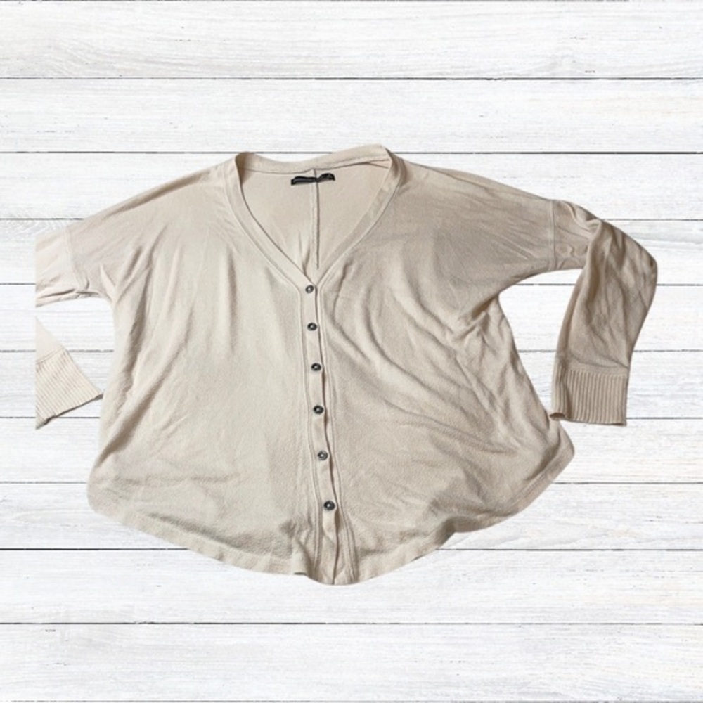 Abercrombie & Fitch Cream Button Down Shirt Relaxed Fit